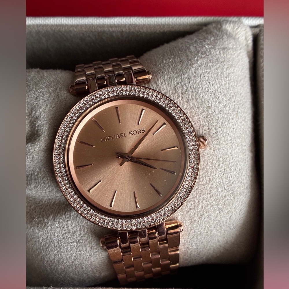MICHAEL KORS Watch,Michael Kors Women's Watch in Rose Gold with Crystal Accents - Picture 10 of 12